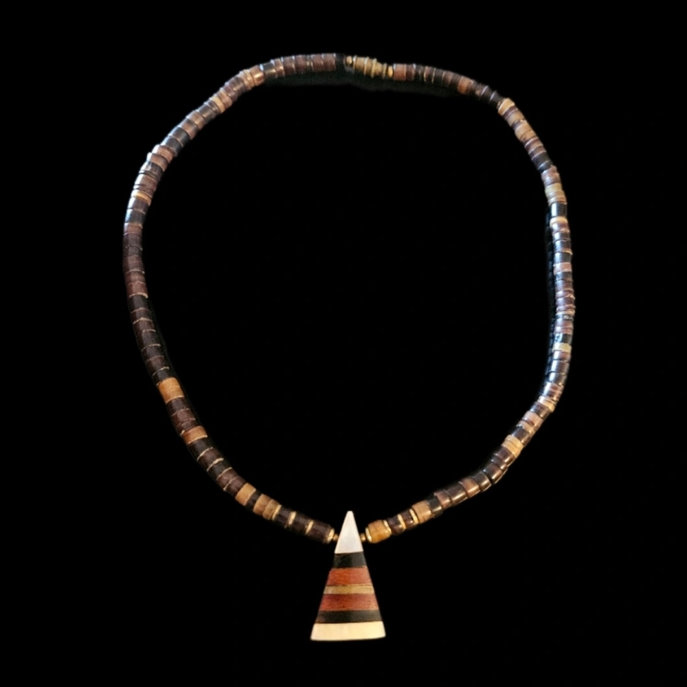 Native American Pendant Earth Tones Necklace  16"